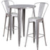 Commercial Grade 30" Round Metal Indoor-Outdoor Bar Table Set with 2 Cafe Stools