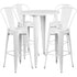 Commercial Grade 30" Round Metal Indoor-Outdoor Bar Table Set with 4 Cafe Stools