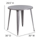 Silver |#| 30inch Round Silver Metal Indoor-Outdoor Table - Restaurant Furniture