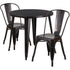 Commercial Grade 30" Round Metal Indoor-Outdoor Table Set with 2 Cafe Chairs