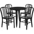 Commercial Grade 30" Round Metal Indoor-Outdoor Table Set with 4 Vertical Slat Back Chairs