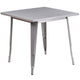 Silver |#| 31.5inch Square Silver Metal Indoor-Outdoor Table - Hospitality Furniture