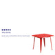 Red |#| 31.5inch Square Red Metal Indoor-Outdoor Table - Hospitality Furniture