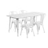 Commercial Grade 31.5" x 63" Rectangular Metal Indoor-Outdoor Table Set with 4 Stack Chairs