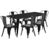 Commercial Grade 31.5" x 63" Rectangular Metal Indoor-Outdoor Table Set with 6 Stack Chairs