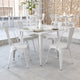 White |#| 35.5inch Square White Metal Indoor-Outdoor Table - Industrial Table