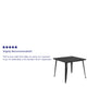 Black |#| 35.5inch Square Black Metal Indoor-Outdoor Table - Industrial Table