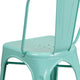 Mint Green |#| Mint Green Metal Indoor-Outdoor Stackable Chair - Kitchen Furniture - Cafe Chair