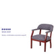 Gray Fabric |#| Gray Fabric Luxurious Conference Chair with Accent Nail Trim - Library Chair