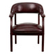 Oxblood Vinyl |#| Oxblood Vinyl Luxurious Conference Chair with Accent Nail Trim - Library Chair