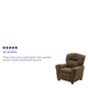 Brown Microfiber |#| Contemporary Brown Microfiber Kids Recliner with Cup Holder - Hardwood Frame