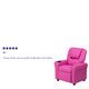 Hot Pink Vinyl |#| Contemporary Hot Pink Vinyl Kids Recliner with Cup Holder and Headrest