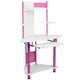 White/Pink |#| Pink Corner Computer Desk with Integrated Hutch and Pull-Out Keyboard Platform