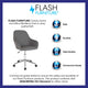 Gray LeatherSoft |#| Home & Office Mid-Back Gray LeatherSoft Upholstered Swivel Chair