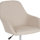 Beige Fabric |#| Home & Office Mid-Back Chair in Beige Fabric - Upholstered Chair - Swivel Chair