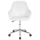 White LeatherSoft |#| Home & Office Mid-Back White LeatherSoft Upholstered Swivel Chair