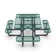 Green |#| Commercial Grade 46 Inch Square Expanded Mesh Metal Outdoor Picnic Table - Green