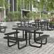 Black |#| Commercial Grade 46 Inch Square Expanded Mesh Metal Outdoor Picnic Table - Black