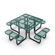 Green |#| Commercial Grade 46 Inch Square Expanded Mesh Metal Outdoor Picnic Table - Green