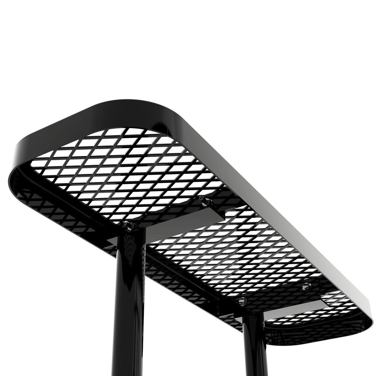 Black |#| Commercial Grade 46 Inch Square Expanded Mesh Metal Outdoor Picnic Table - Black