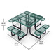 Green |#| Commercial Grade 46 Inch Square Expanded Mesh Metal Outdoor Picnic Table - Green