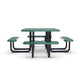 Green |#| Commercial Grade 46 Inch Square Expanded Mesh Metal Outdoor Picnic Table - Green