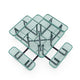 Green |#| Commercial Grade 46 Inch Square Expanded Mesh Metal Outdoor Picnic Table - Green