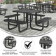 Black |#| Commercial 46 Inch Square Expanded Mesh Metal Picnic Table with Anchors - Black
