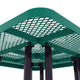 Green |#| Commercial 46 Inch Square Expanded Mesh Metal Picnic Table with Anchors - Green