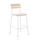 Antique White |#| Commercial Solid Wood Bar Stool with White Frame and Antique White Finish