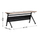 Walnut Top/Black Frame |#| Commercial Nesting Flip Training Table with Steel Frame and Y-Legs in Walnut/Blk