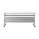 White Top/Gray Frame |#| Commercial Nesting Flip Training Table with Steel Frame and Y-Legs in White/Gray