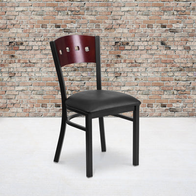 Decorative 4 Square Back Metal Restaurant Chair