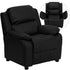 Deluxe Padded Contemporary Kids Recliner with Storage Arms