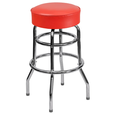 Double Ring Chrome Barstool