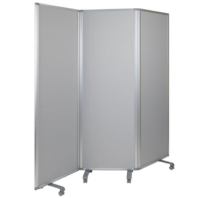 Double Sided Mobile Magnetic Whiteboard/Cloth Partition with Lockable Casters, 72