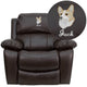 Brown |#| Personalized Dreamweaver Brown LeatherSoft Rocker Recliner with Padded Arms