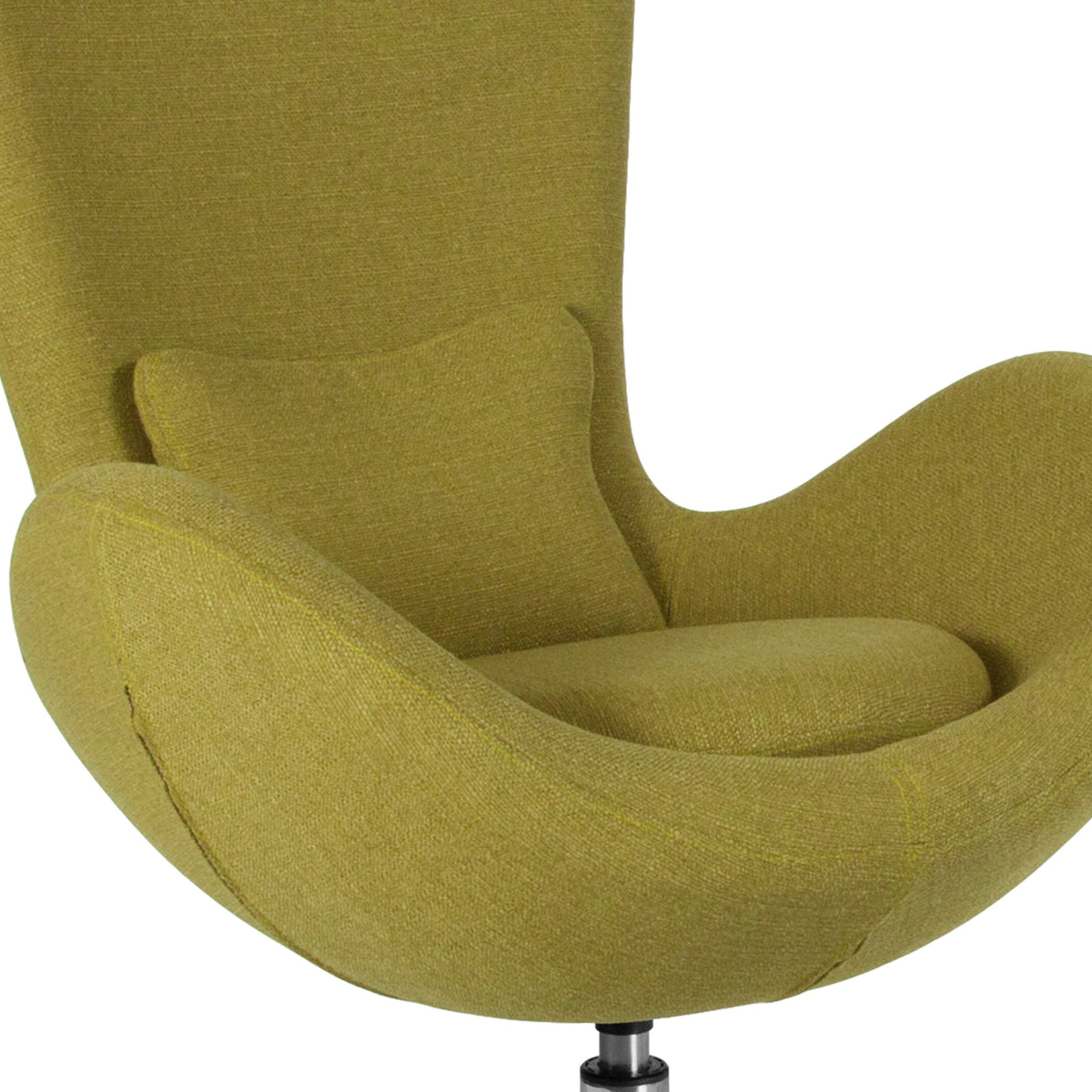 Green Fabric |#| Green Fabric Side Reception Chair with Bowed Seat - Guest Seating