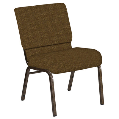 Embroidered 21''W Church Chair in Mirage Fabric - Gold Vein Frame