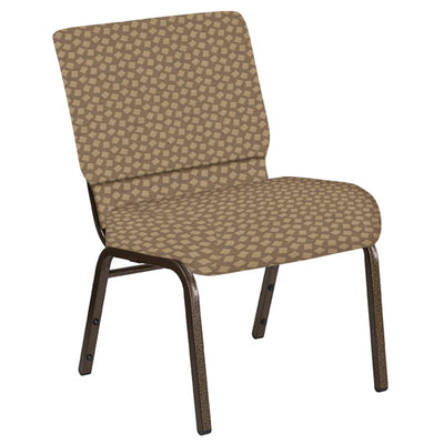 Embroidered 21''W Church Chair in Scatter Fabric - Gold Vein Frame - View 1