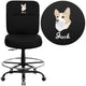 Black Fabric |#| EMB Big & Tall 400 lb. Rated High Back Black Fabric Ergonomic Drafting Chair
