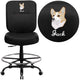 Black LeatherSoft |#| Embroidered Big & Tall 400 lb. Rated Black LeatherSoft Ergonomic Drafting Chair