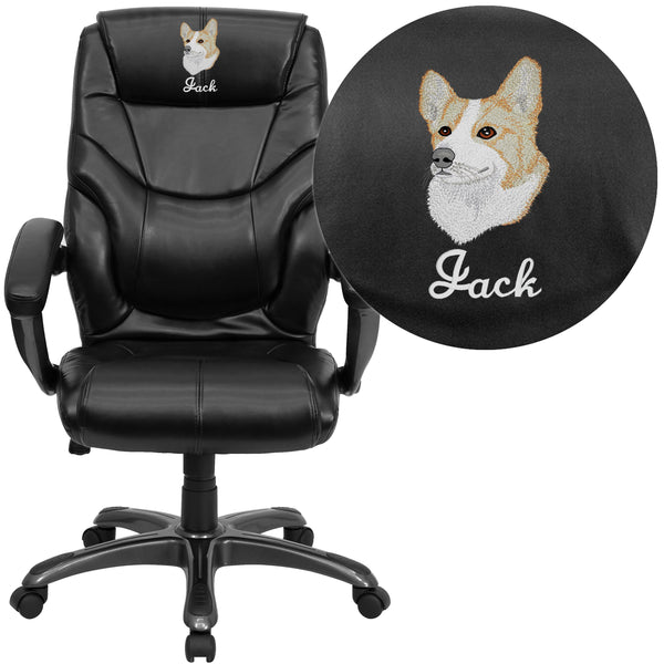 EMB High Back Black LeatherSoft Overstuffed Executive Ergonomic Office Chair