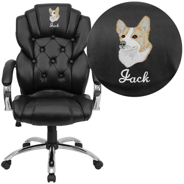 EMB High Back Transitional Style Black LeatherSoft Executive Office Chair
