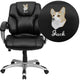EMB Mid-Back Black LeatherSoft Layer Padded Office Chair with Silver Nylon Base
