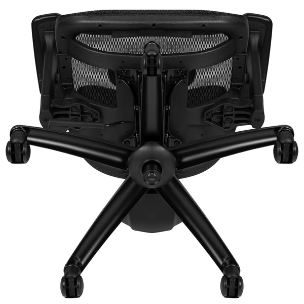 Black |#| Ergonomic Black Mesh Office Chair-Synchro-Tilt, Headrest, Adjustable Pivot Arms