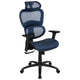 Blue |#| Ergonomic Blue Mesh Office Chair-Synchro-Tilt, Headrest, Adjustable Pivot Arms