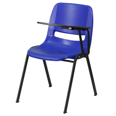 Ergonomic Shell Chair with Left Handed Flip-Up Tablet Arm - View 1