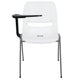 White |#| White Ergonomic Shell Chair with Right Handed Flip-Up Tablet - Tablet Arm Desk