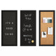Black Woodgrain |#| Black Woodgrain Framed Cork/Chalk/Letter Board Set with Accessories - 24x18